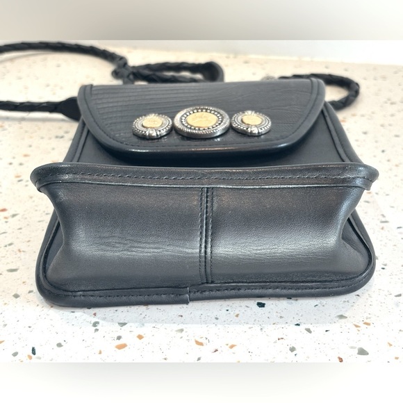 VTG‎ Brighton Leather Crossbody Bag with Horse Embellishment and Braided Strap - Picture 5 of 16